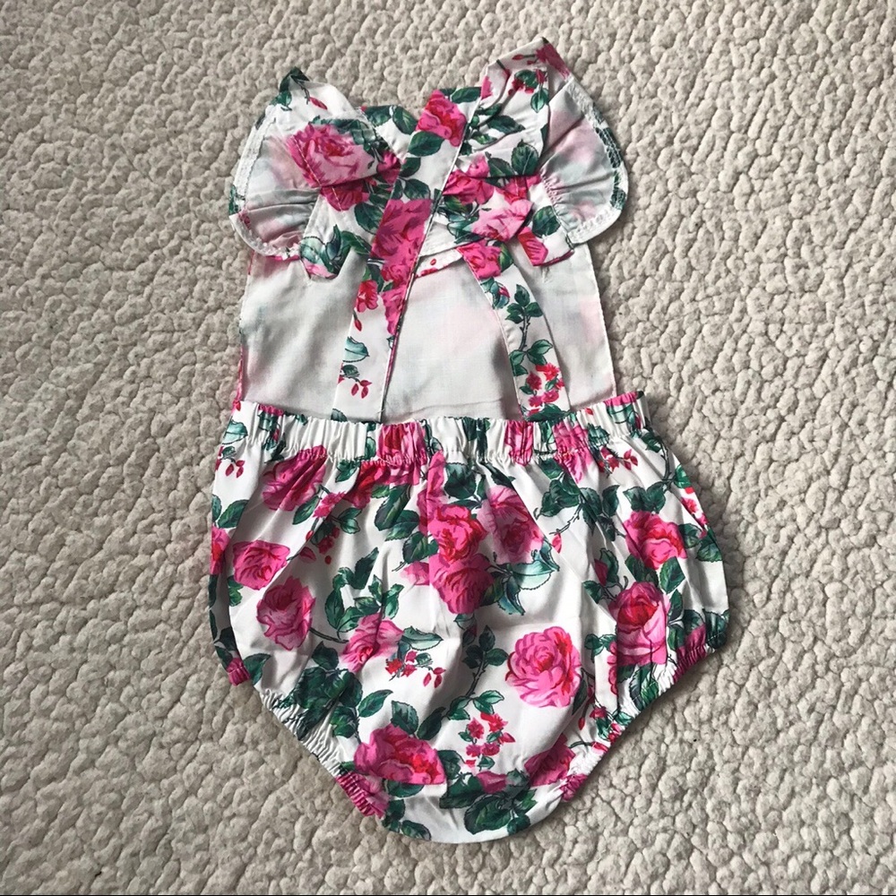 Pink and White Floral Onesie - Picture 4 of 4